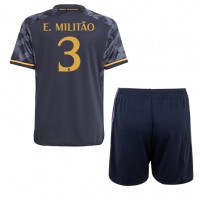 Real Madrid Eder Militao #3 Auswärts Trikotsatz Kinder 2023-24 Kurzarm (+ Kurze Hosen)